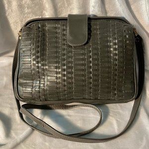 Vintage Amelia Berko Woven Leather Cross-body Bag